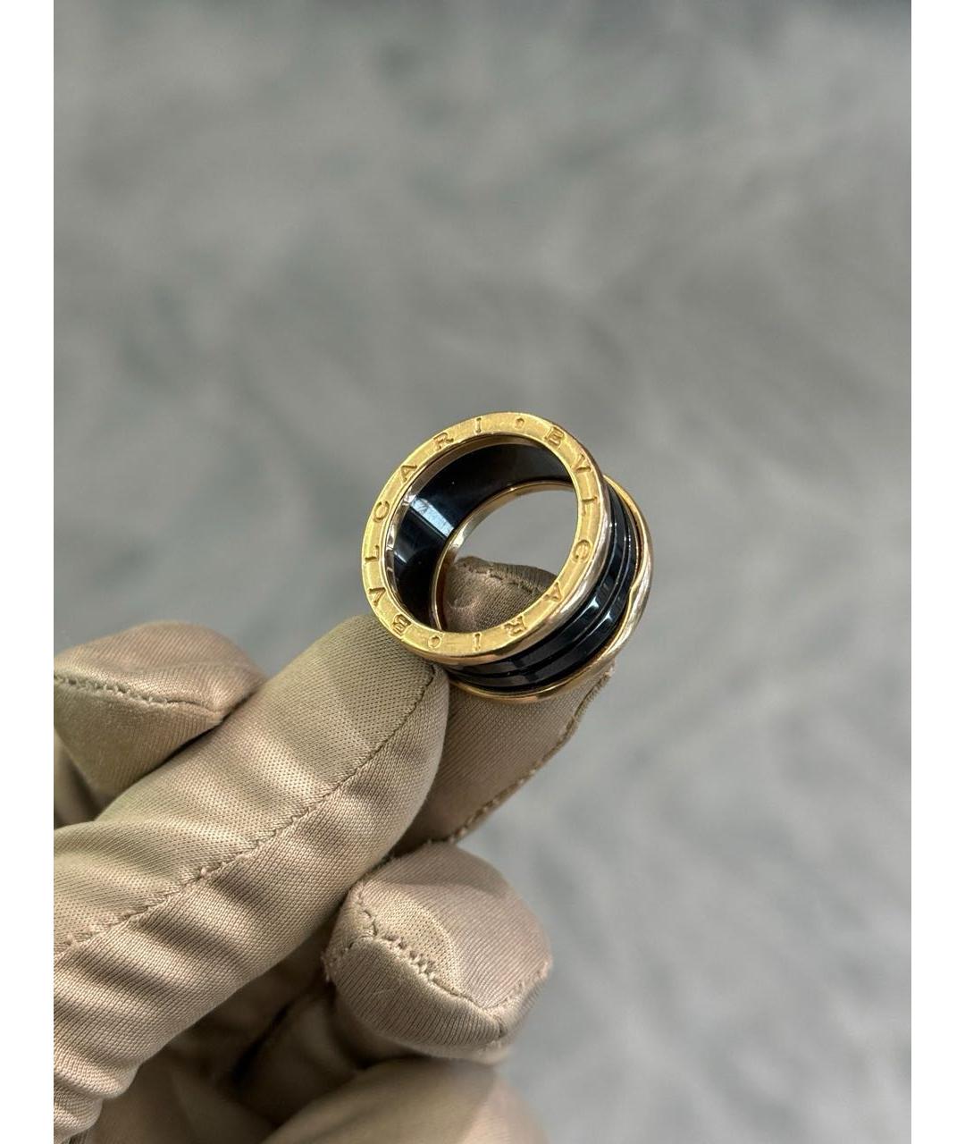 BVLGARI Черное кольцо из розового золота, фото 4