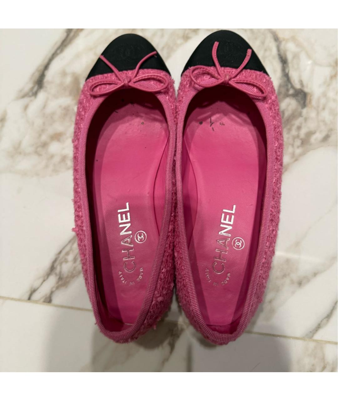 CHANEL Розовые кожаные балетки, фото 3