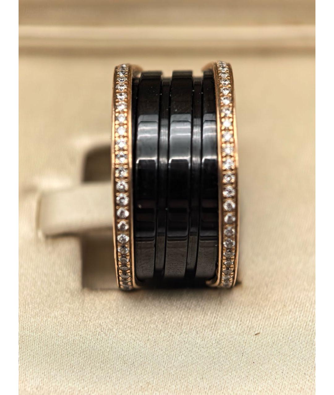 BVLGARI Черное кольцо из розового золота, фото 3