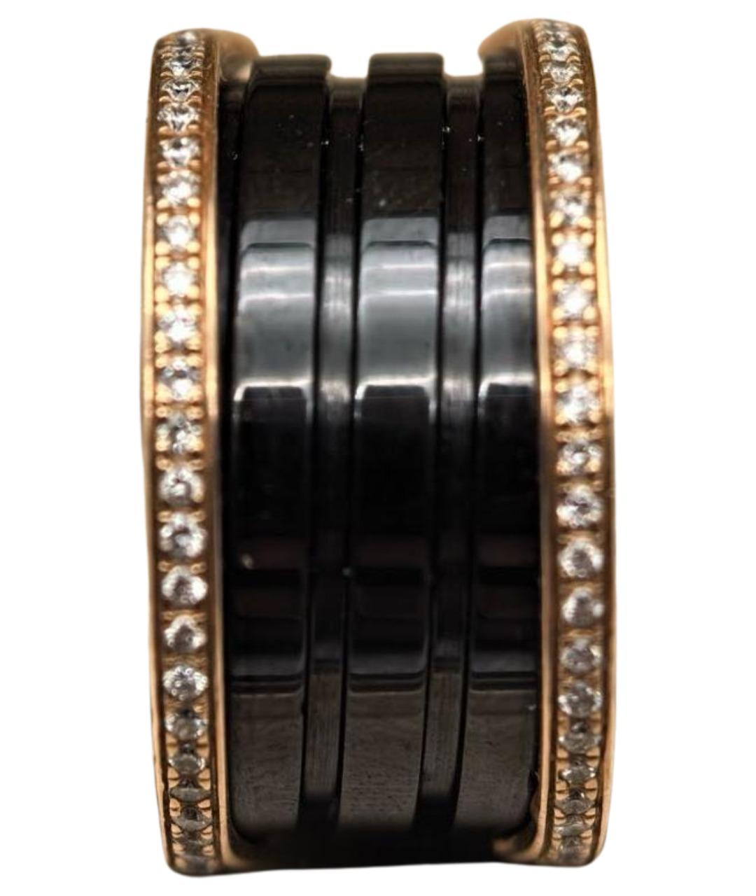 BVLGARI Черное кольцо из розового золота, фото 1
