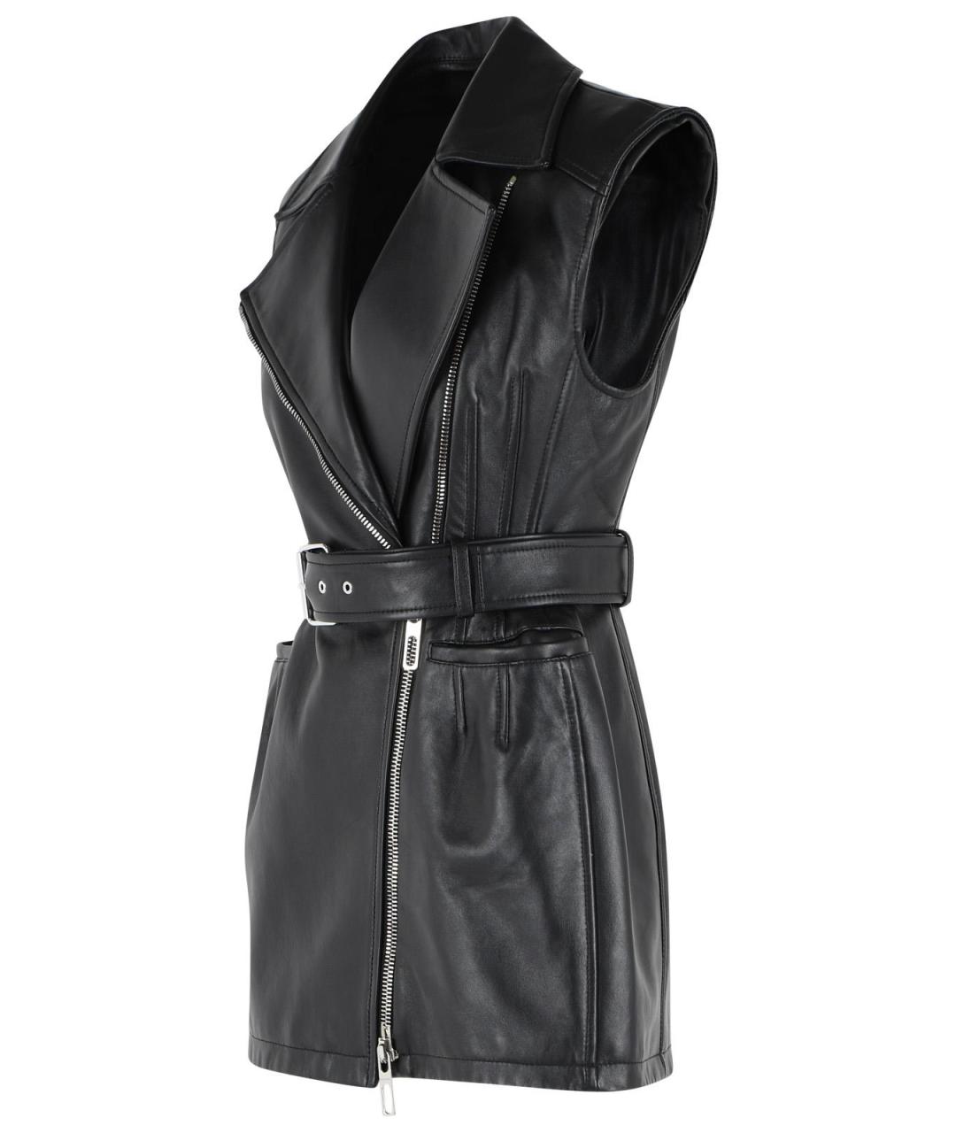 SPORTMAX Черный кожаный жилет, фото 2