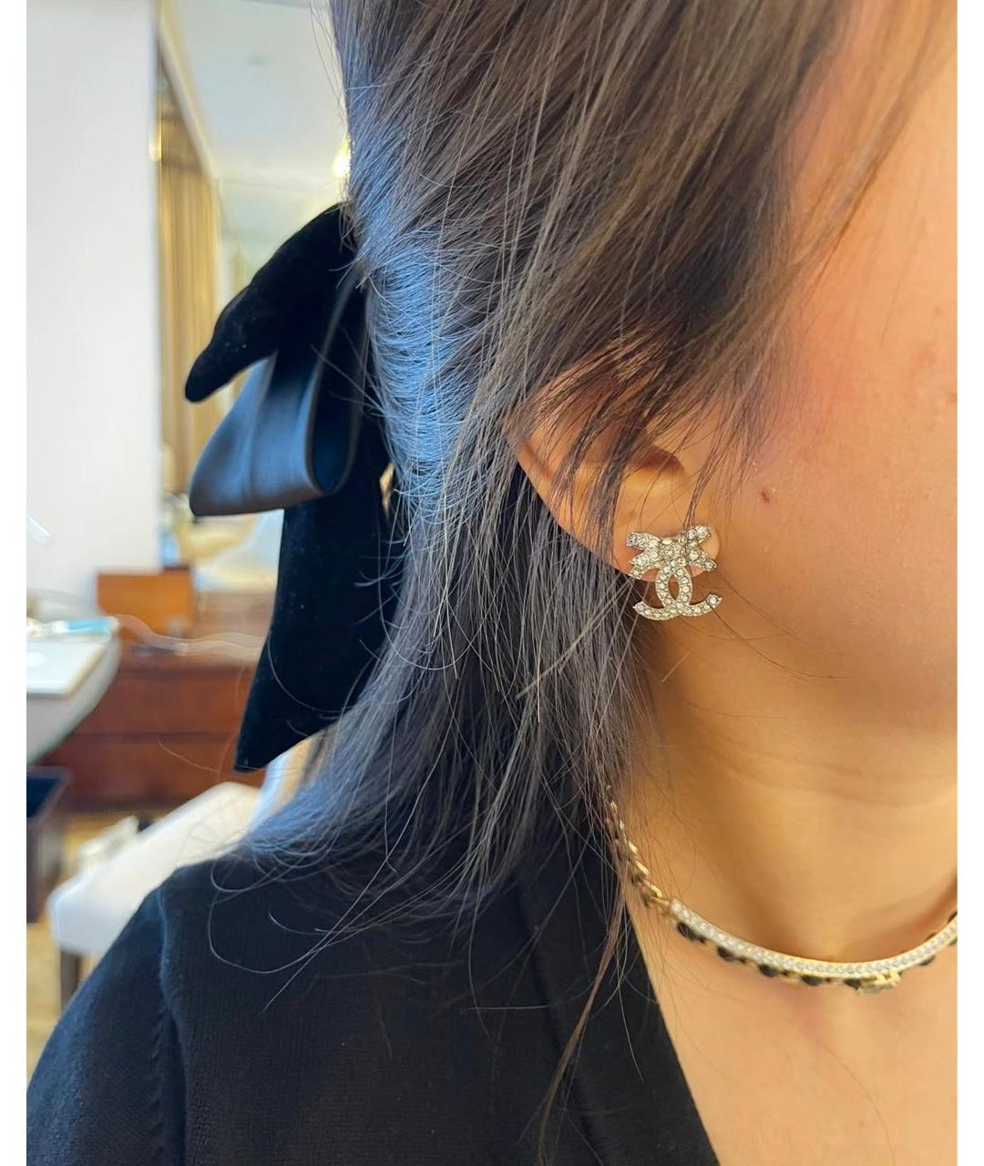 CHANEL Серебряные металлические серьги, фото 7