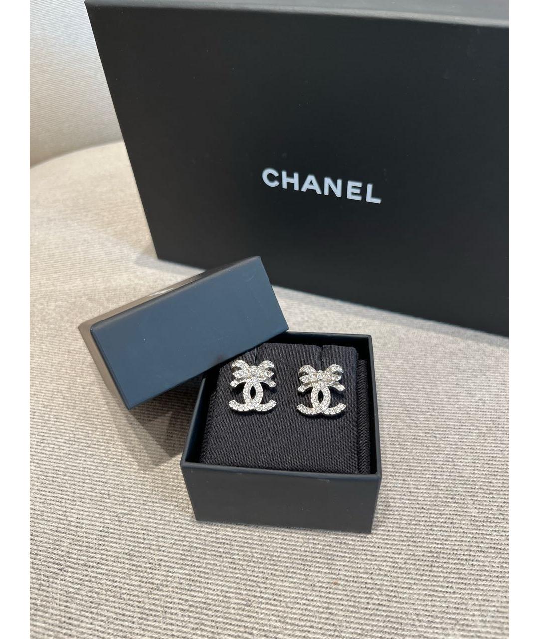 CHANEL Серебряные металлические серьги, фото 8