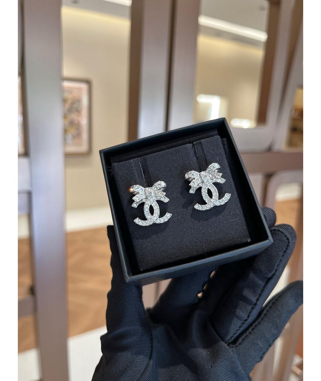 CHANEL Серебряные металлические серьги, фото 5