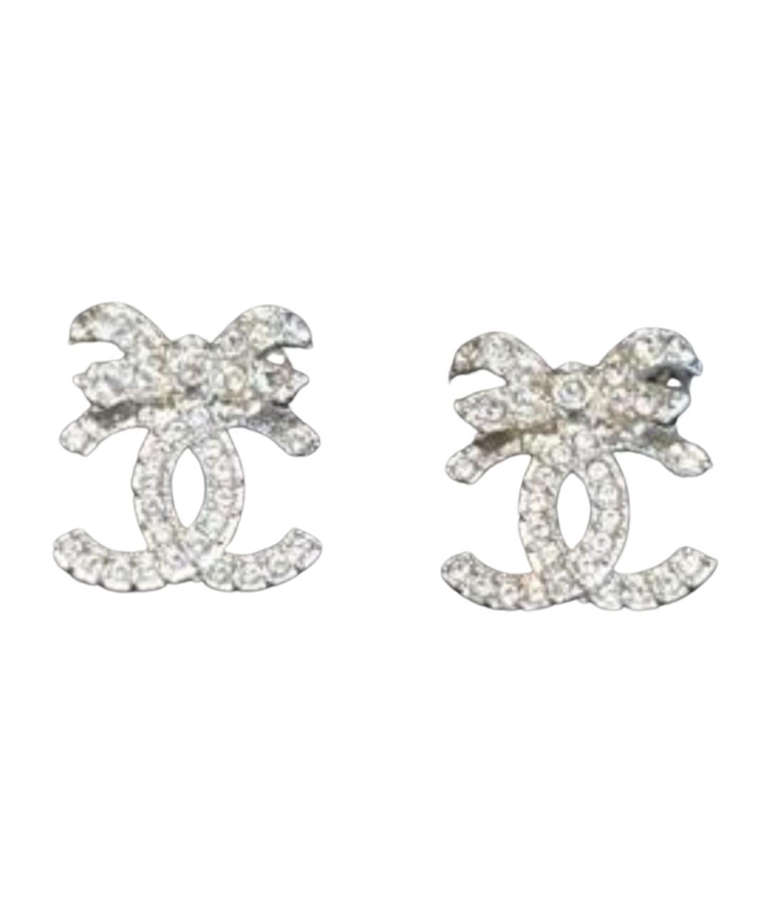 CHANEL Серебряные металлические серьги, фото 1