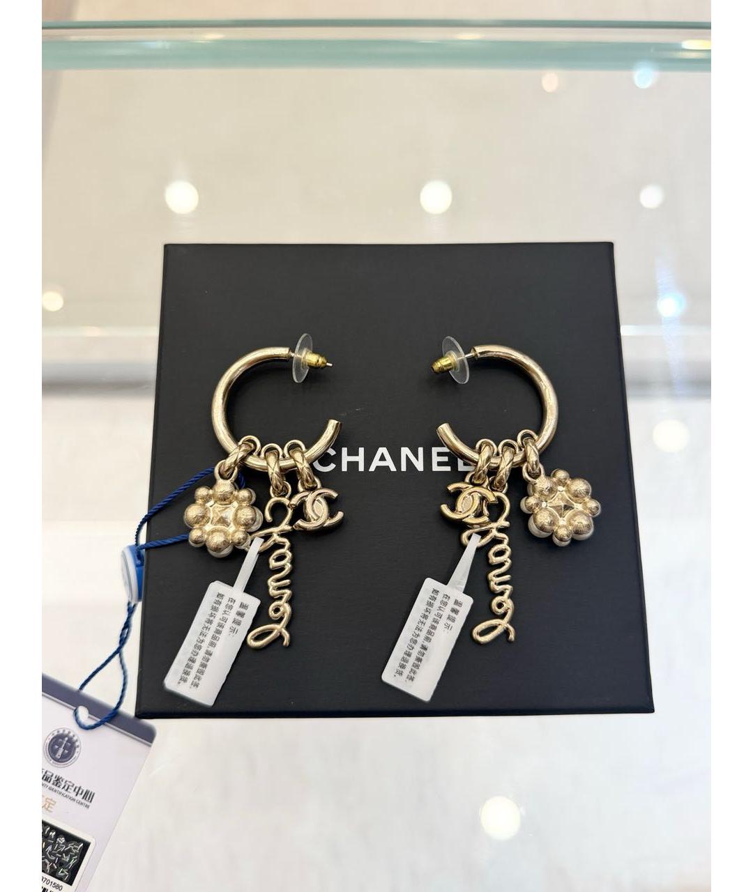 CHANEL Золотые серьги, фото 4