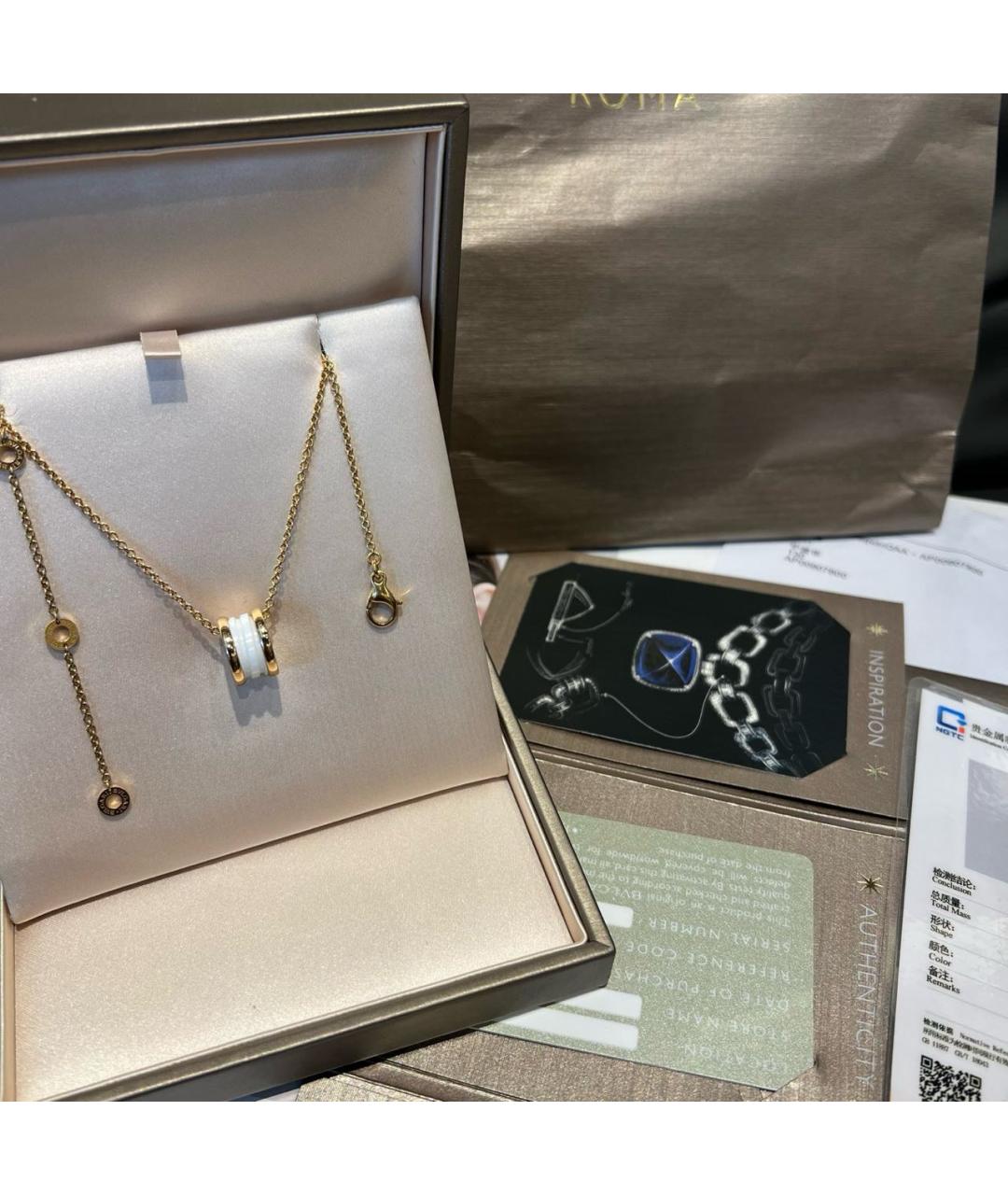 BVLGARI Белое колье из розового золота, фото 2