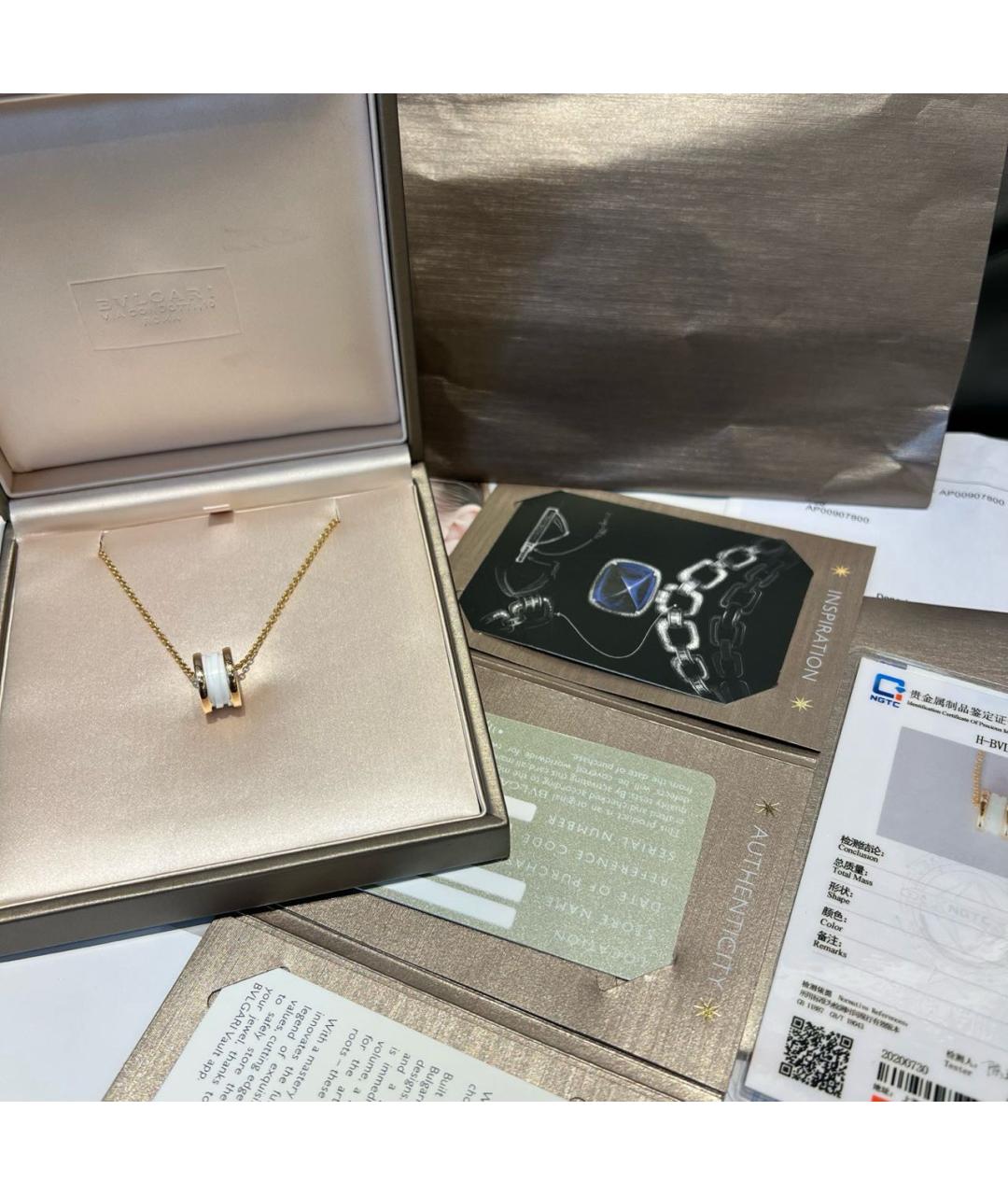 BVLGARI Белое колье из розового золота, фото 7