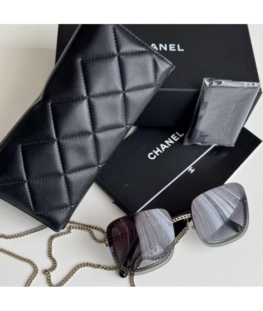 CHANEL Черные пластиковые солнцезащитные очки, фото 4