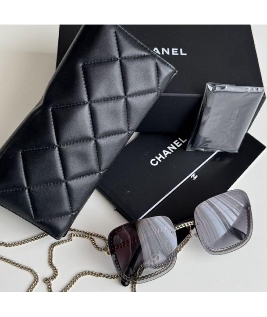 CHANEL Черные пластиковые солнцезащитные очки, фото 8