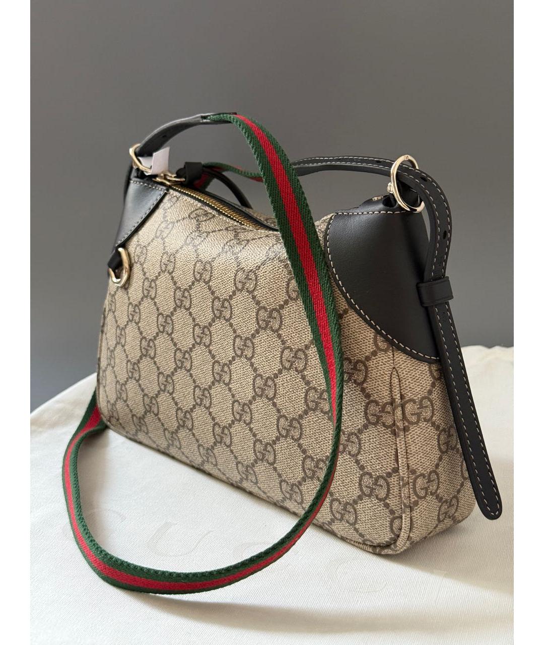 GUCCI Бежевая кожаная сумка через плечо, фото 2