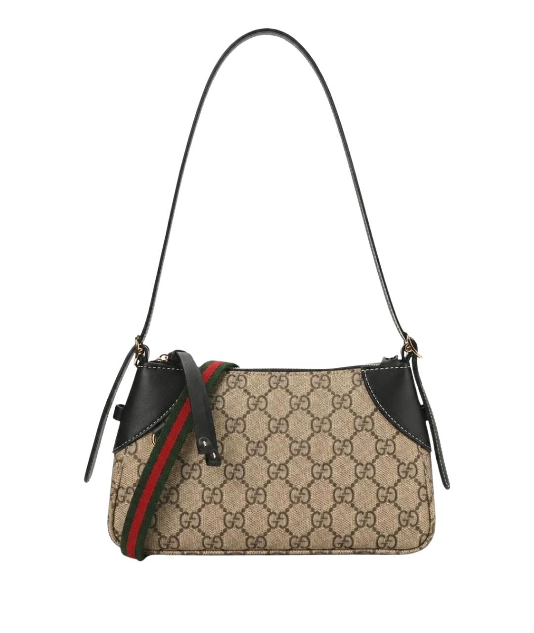 GUCCI Бежевая кожаная сумка через плечо, фото 1