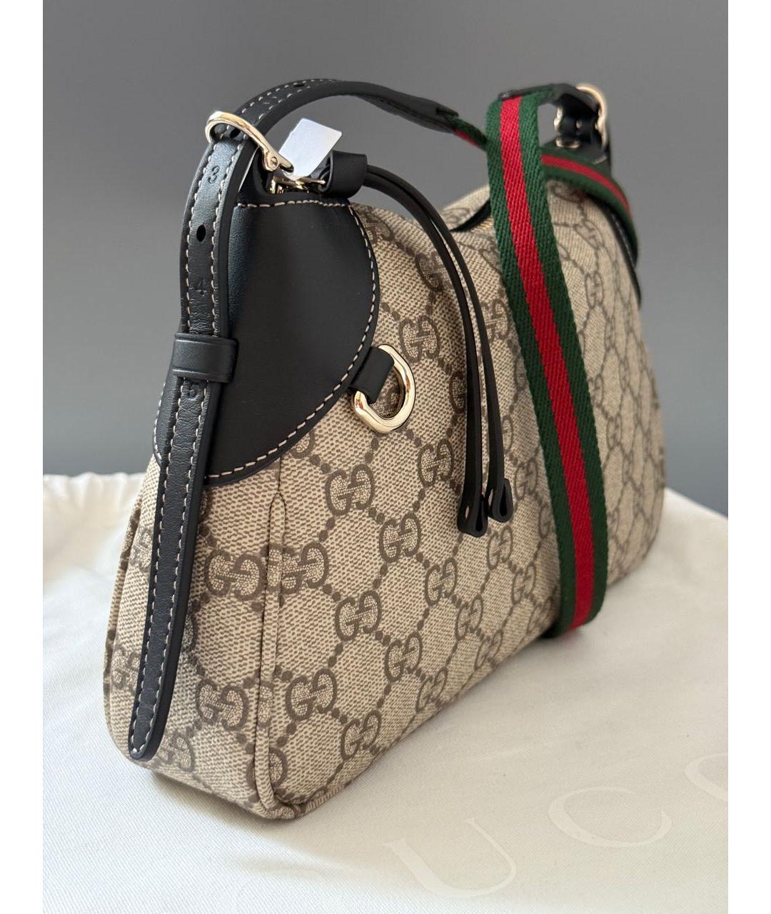 GUCCI Бежевая кожаная сумка через плечо, фото 5