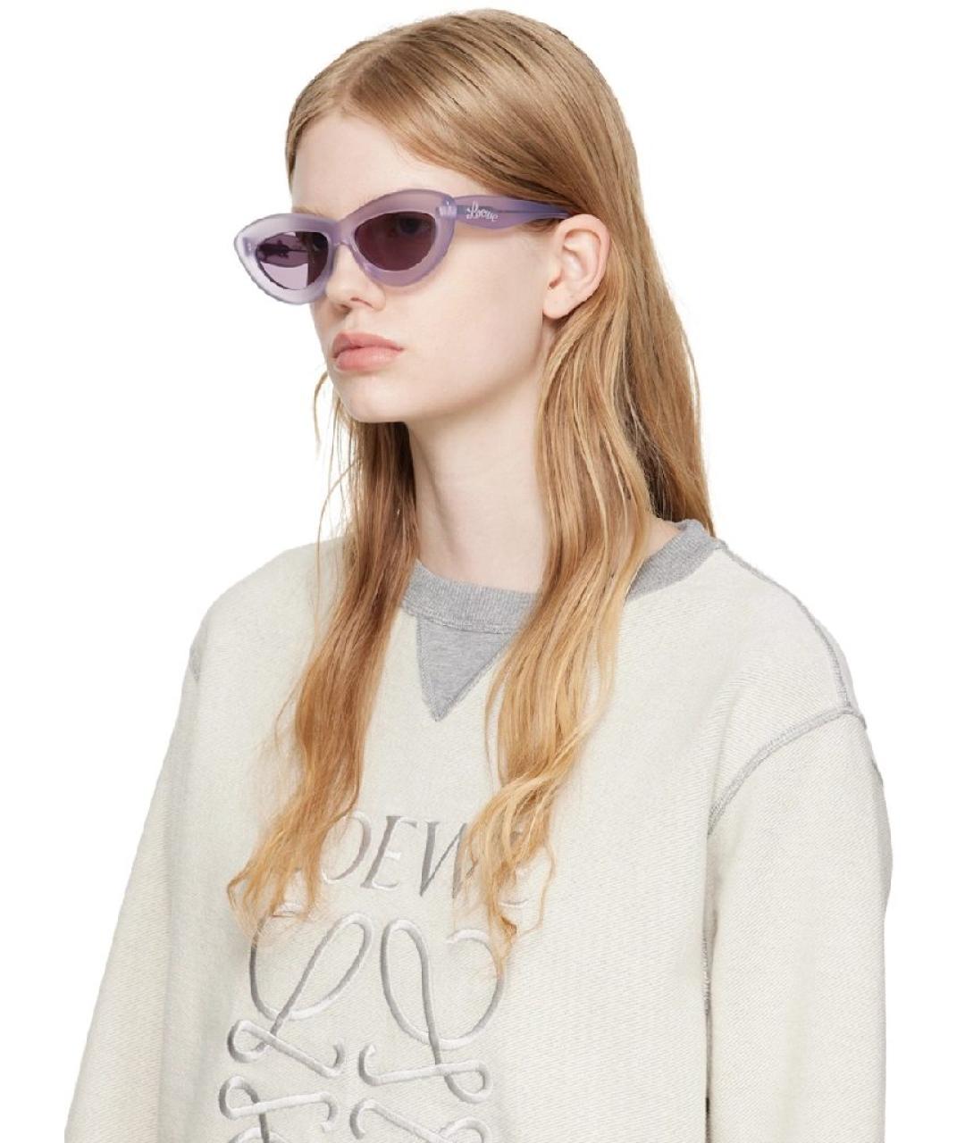 LOEWE Фиолетовые пластиковые солнцезащитные очки, фото 7