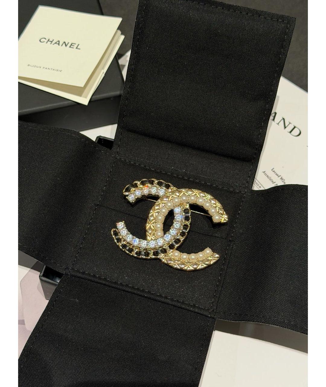 CHANEL Золотая металлическая булавка / брошь, фото 2