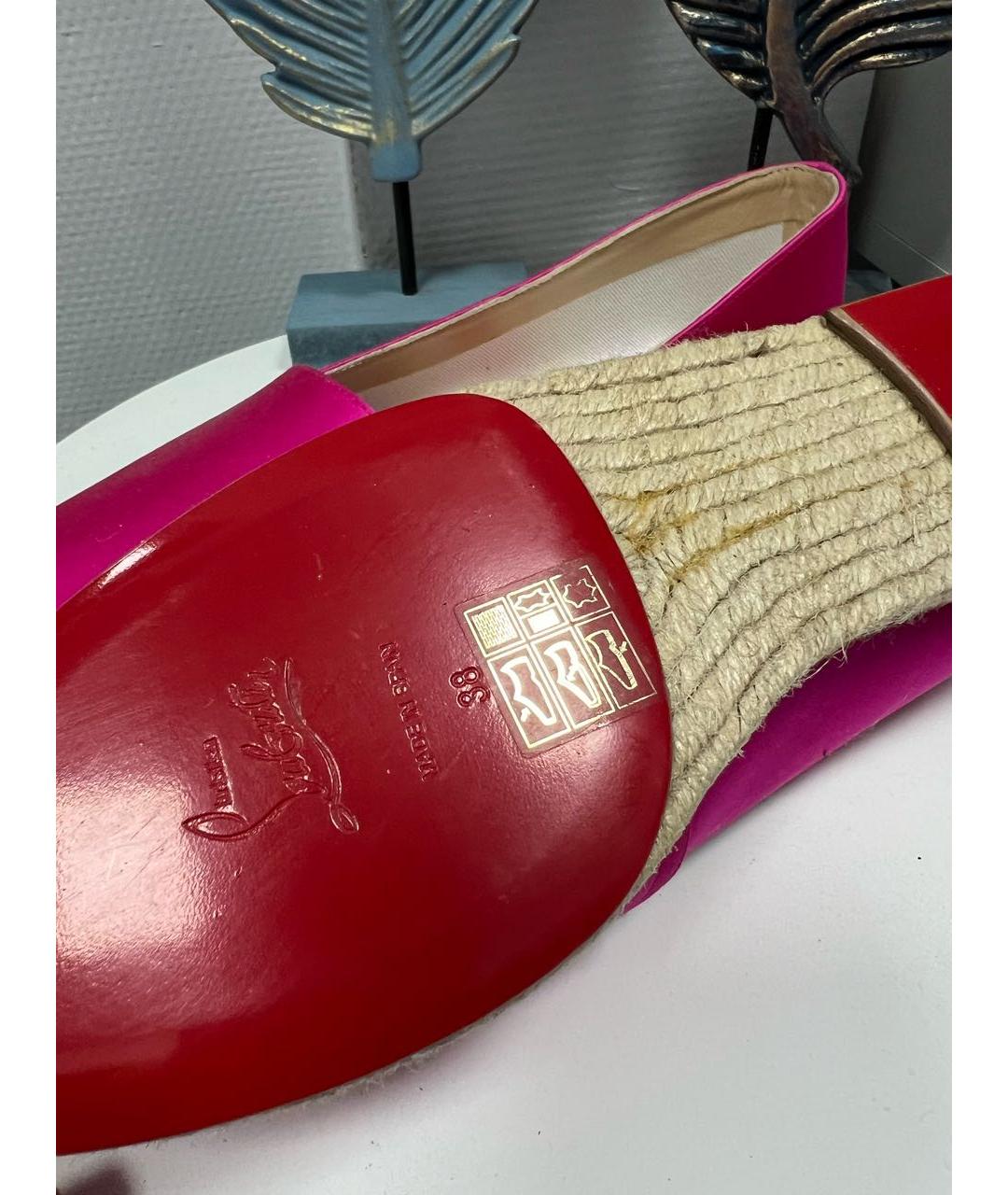 CHRISTIAN LOUBOUTIN Фуксия текстильные эспадрильи, фото 5