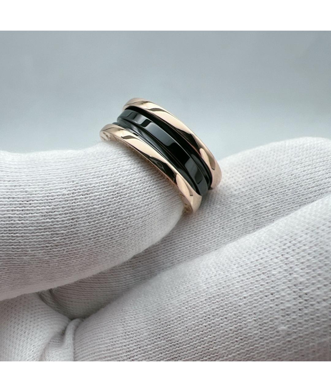 BVLGARI Черное кольцо из розового золота, фото 3