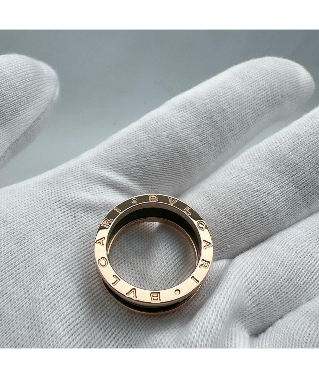 BVLGARI Черное кольцо из розового золота, фото 4