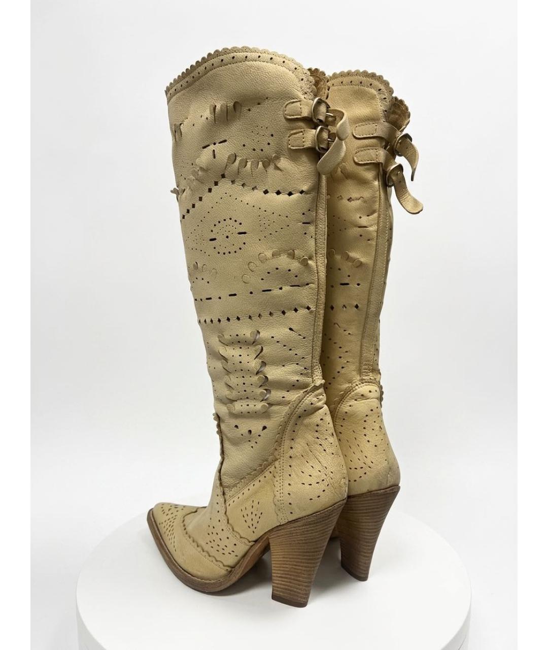 ERMANNO SCERVINO Бежевые нубуковые сапоги, фото 4