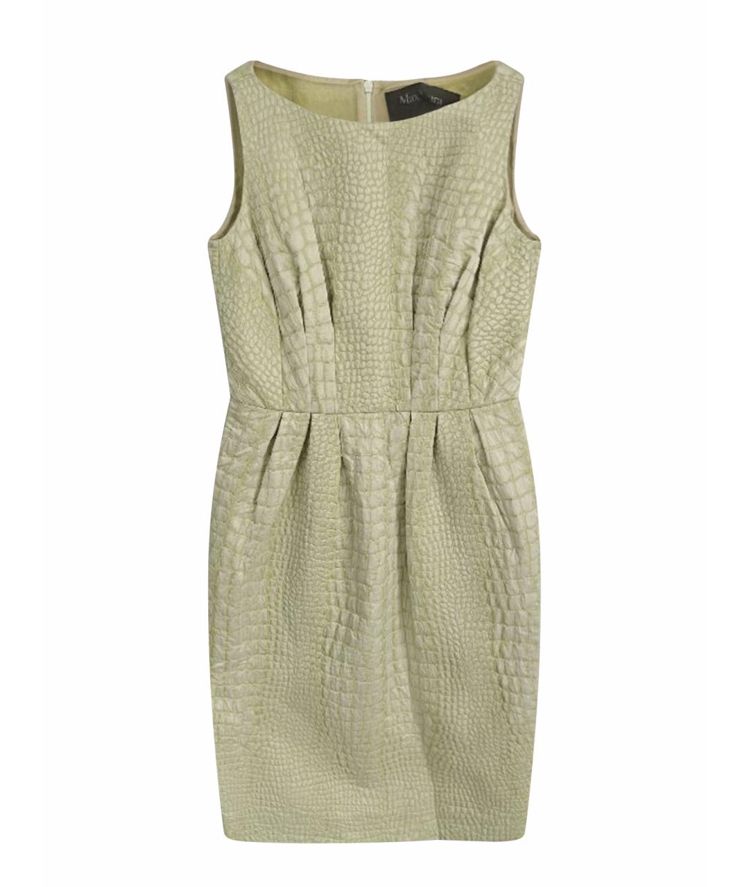 MAX MARA Салатовое хлопковое коктейльное платье, фото 1