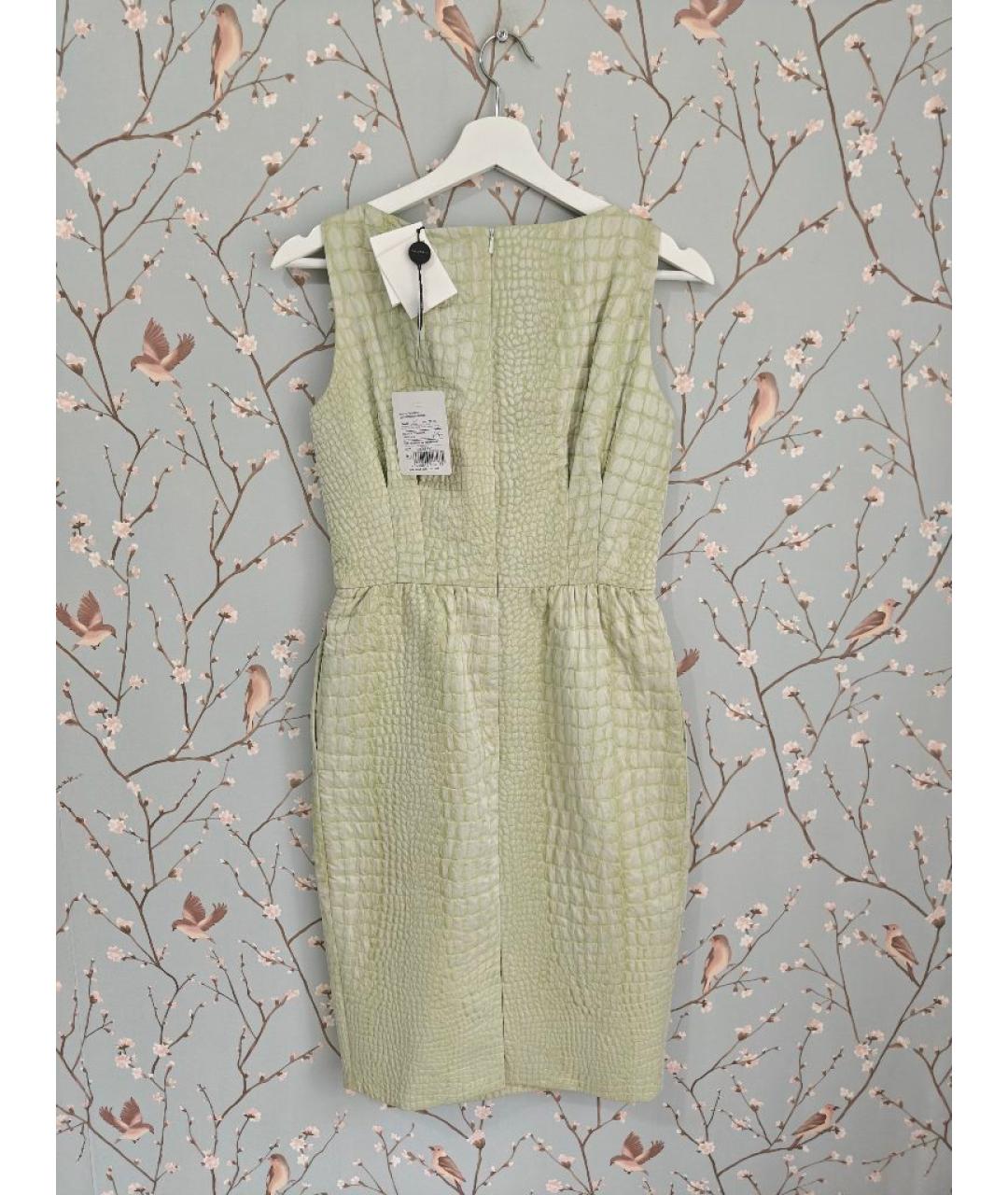 MAX MARA Салатовое хлопковое коктейльное платье, фото 2