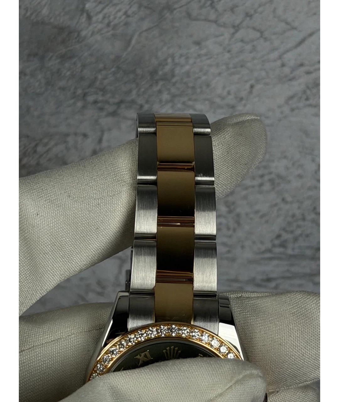 ROLEX Зеленые часы из желтого золота, фото 6