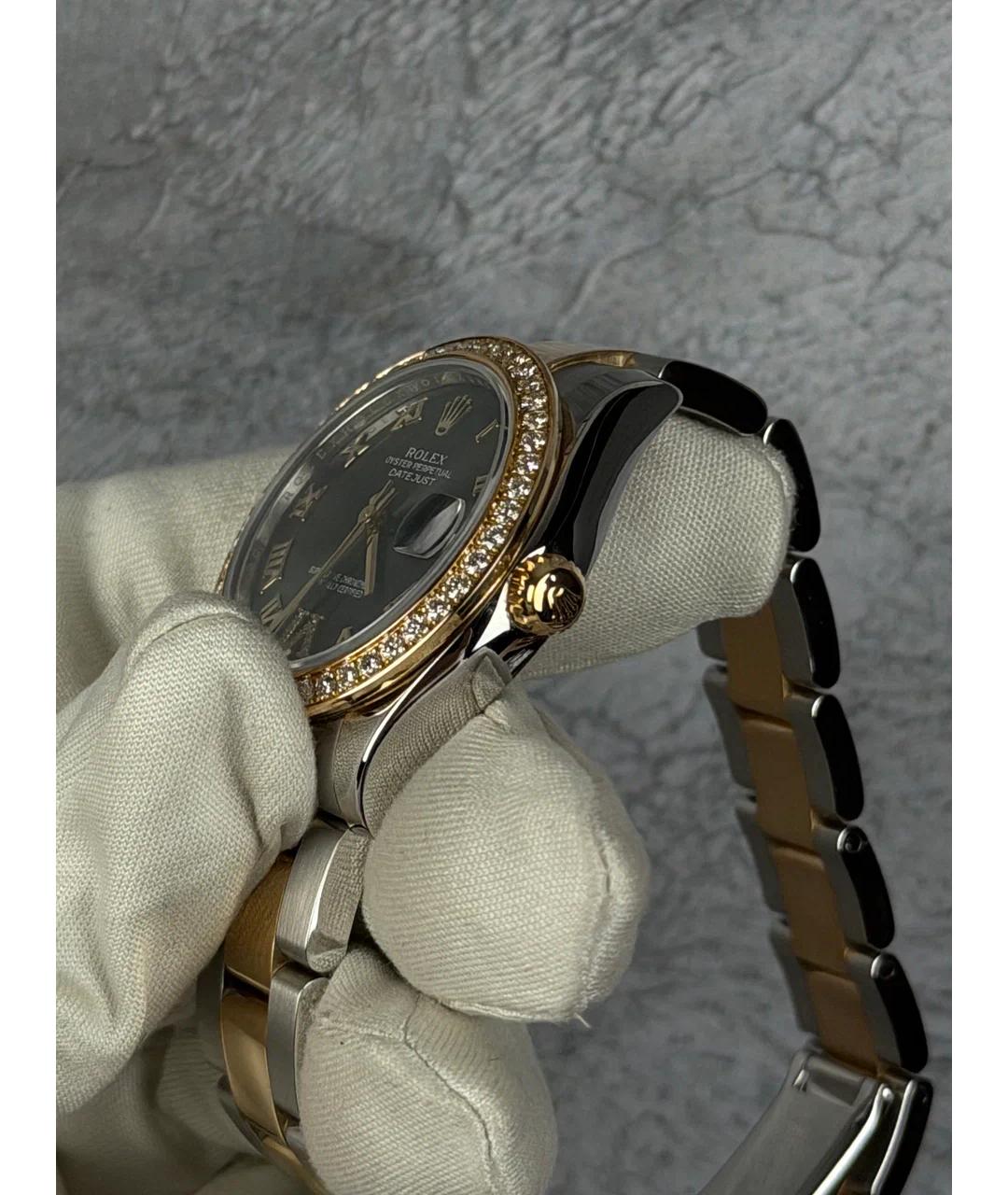 ROLEX Зеленые часы из желтого золота, фото 3