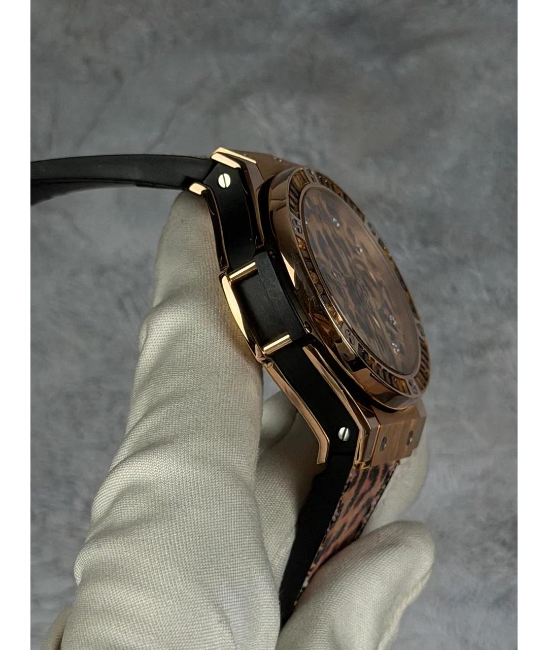 HUBLOT Коричневые часы из розового золота, фото 4