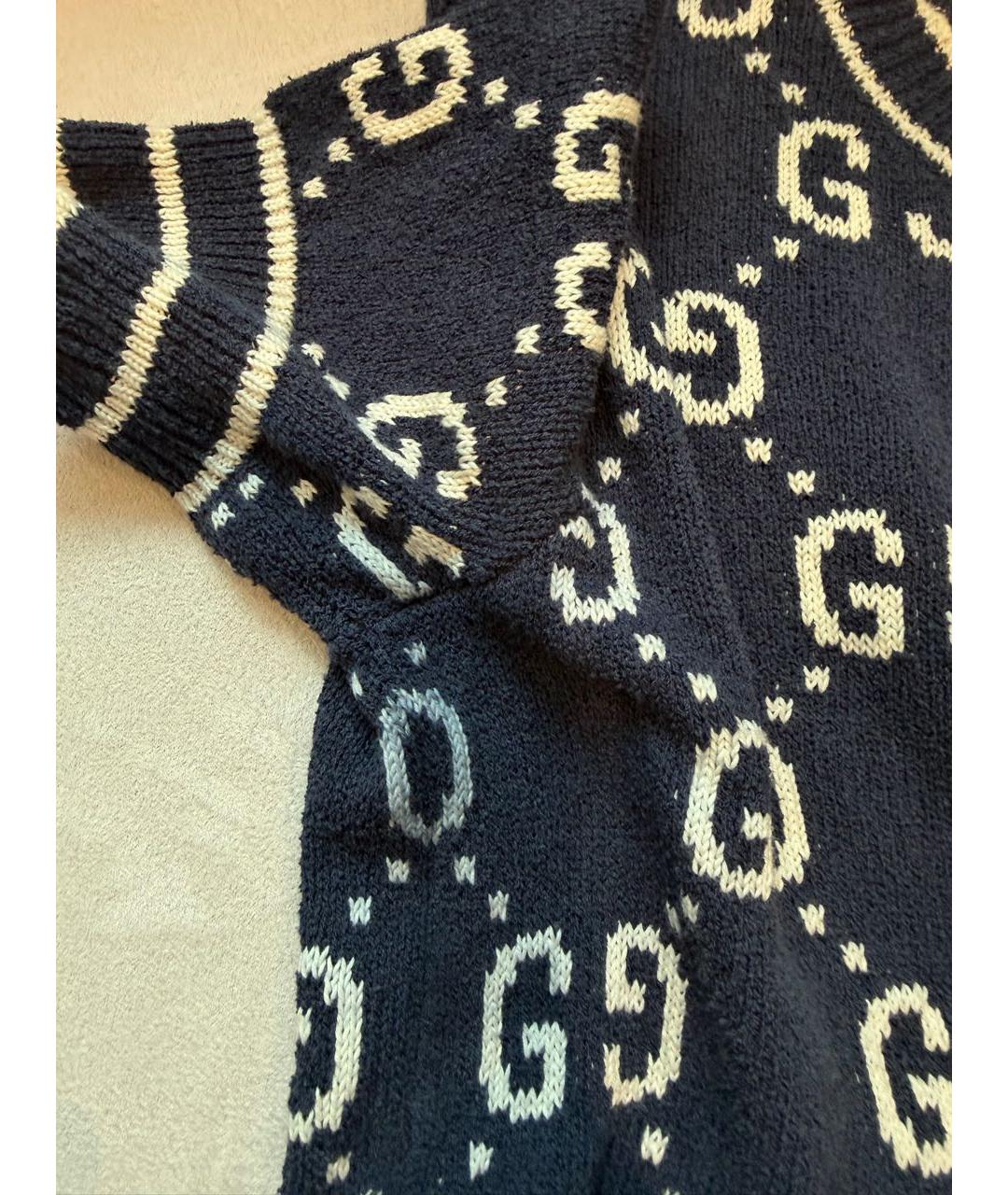 GUCCI Темно-синий хлопковый джемпер / свитер, фото 4