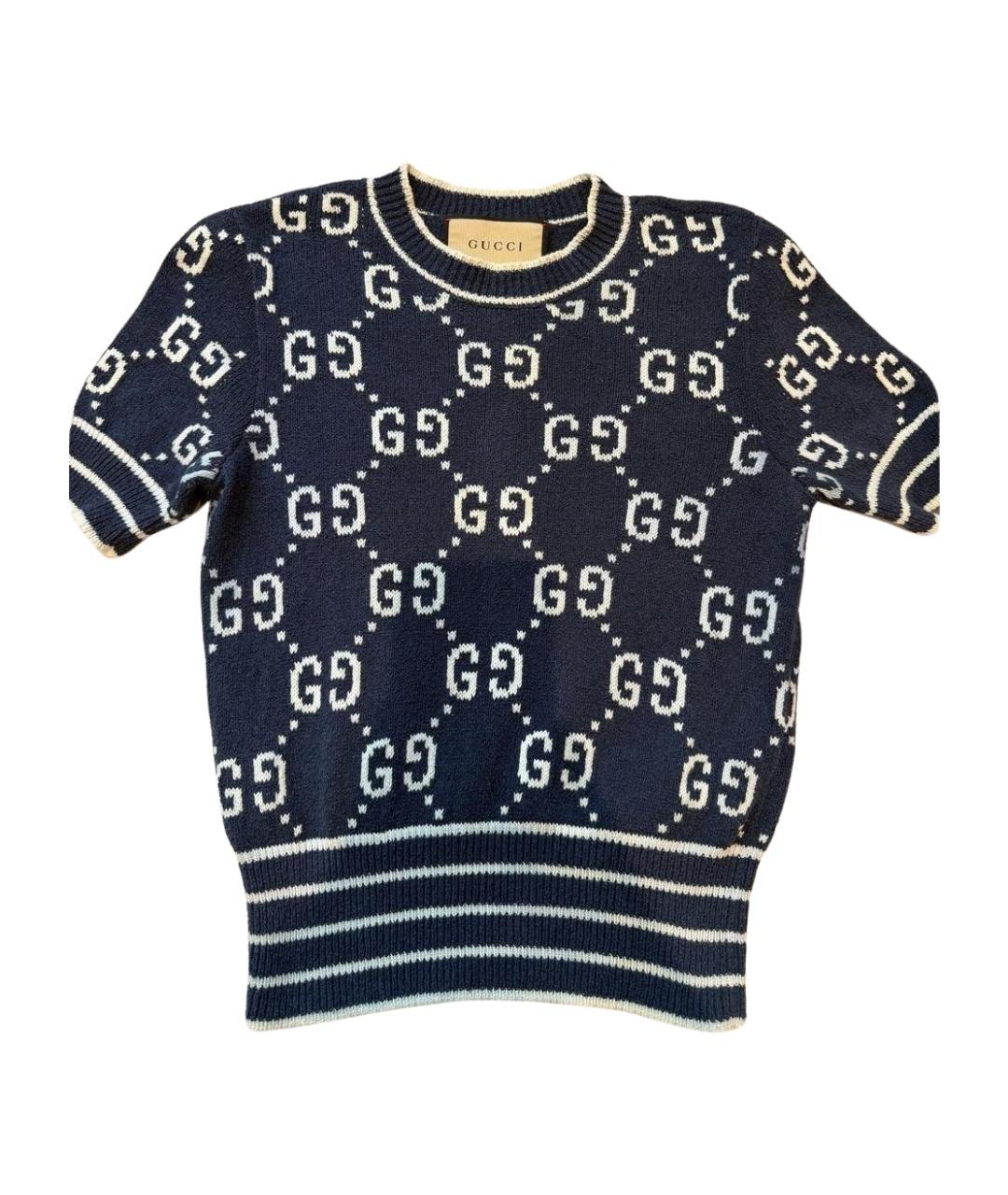 GUCCI Темно-синий хлопковый джемпер / свитер, фото 1