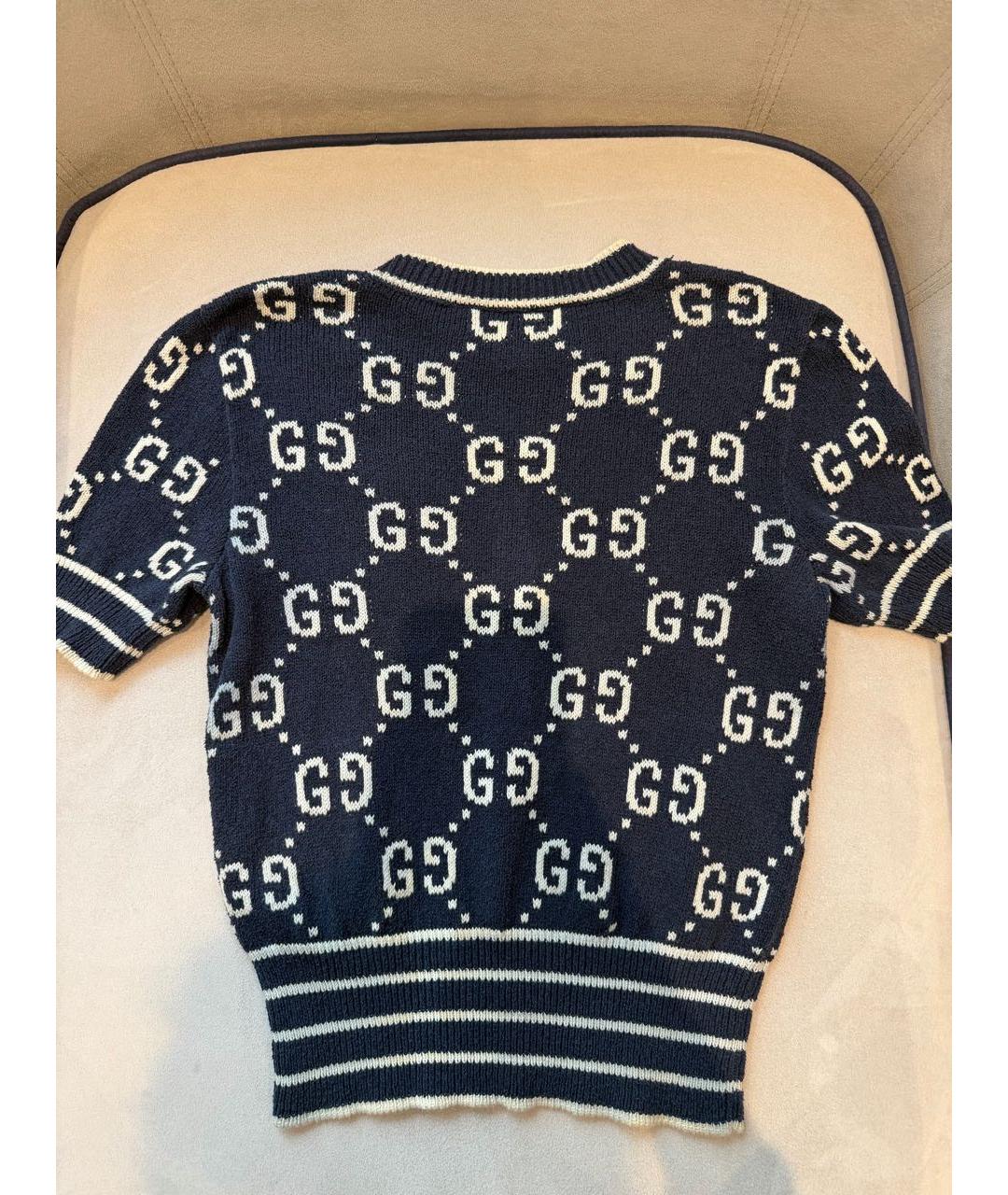 GUCCI Темно-синий хлопковый джемпер / свитер, фото 2