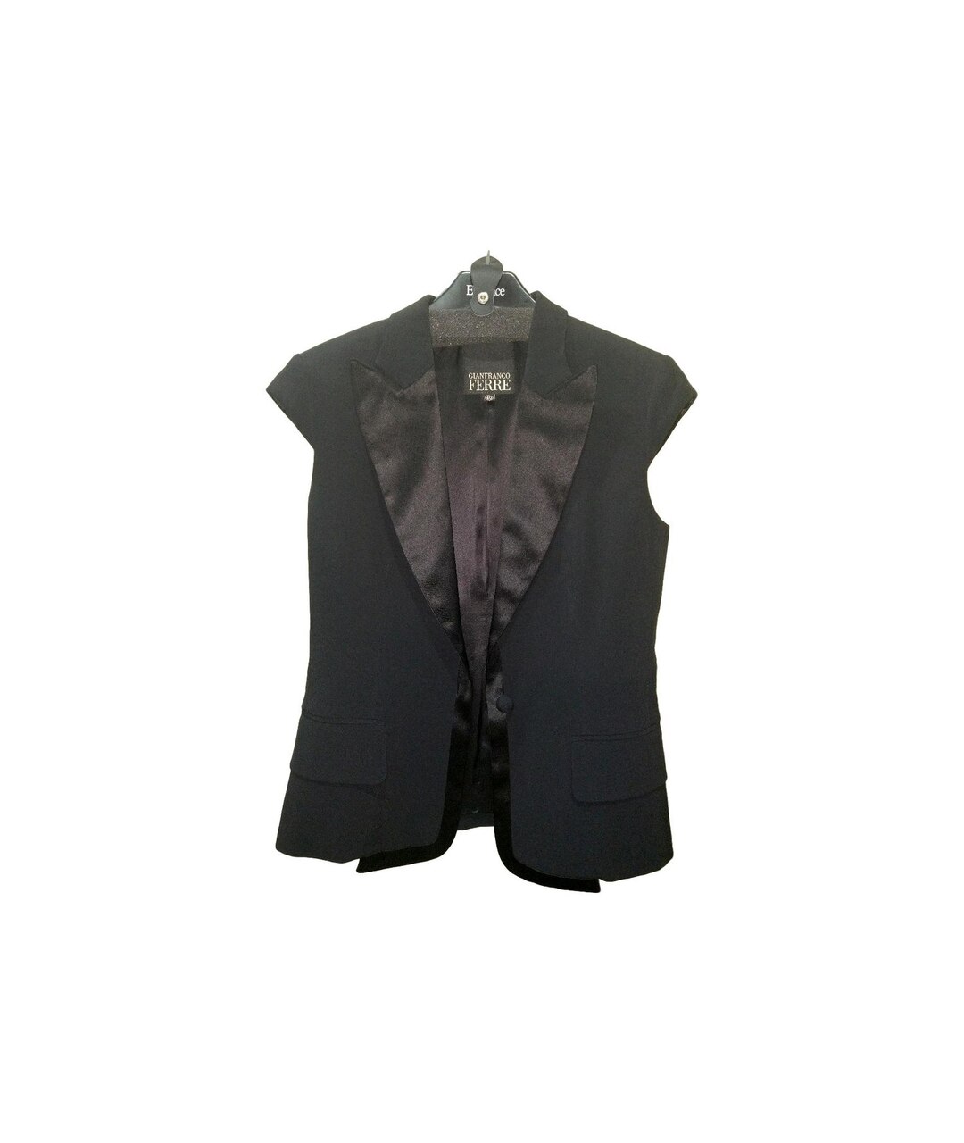 GIANFRANCO FERRE Черный хлопко-эластановый жакет/пиджак, фото 1