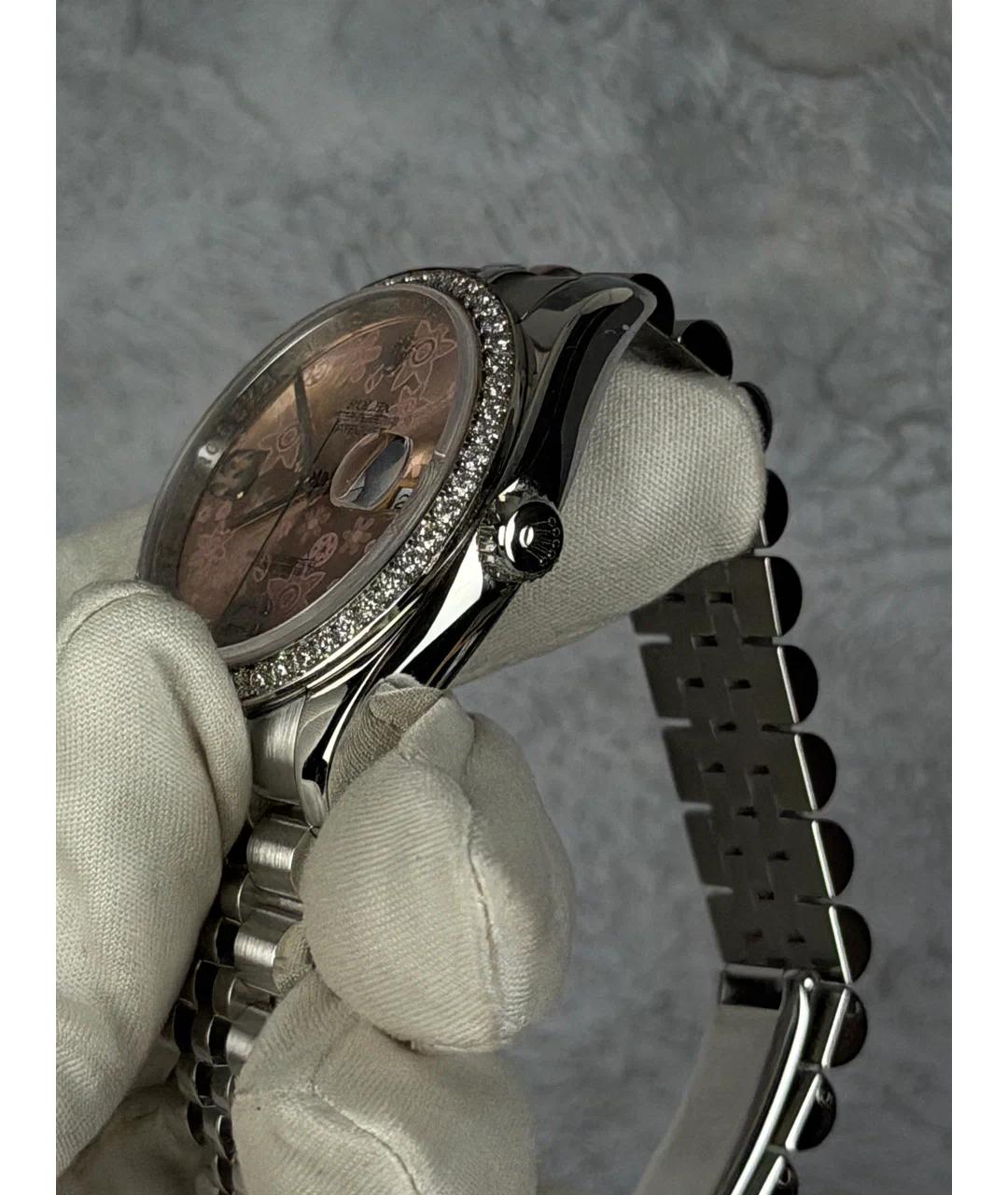 ROLEX Розовые часы из белого золота, фото 3