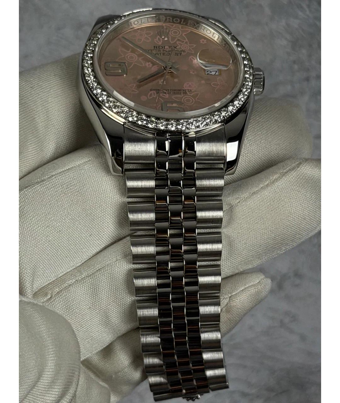 ROLEX Розовые часы из белого золота, фото 5