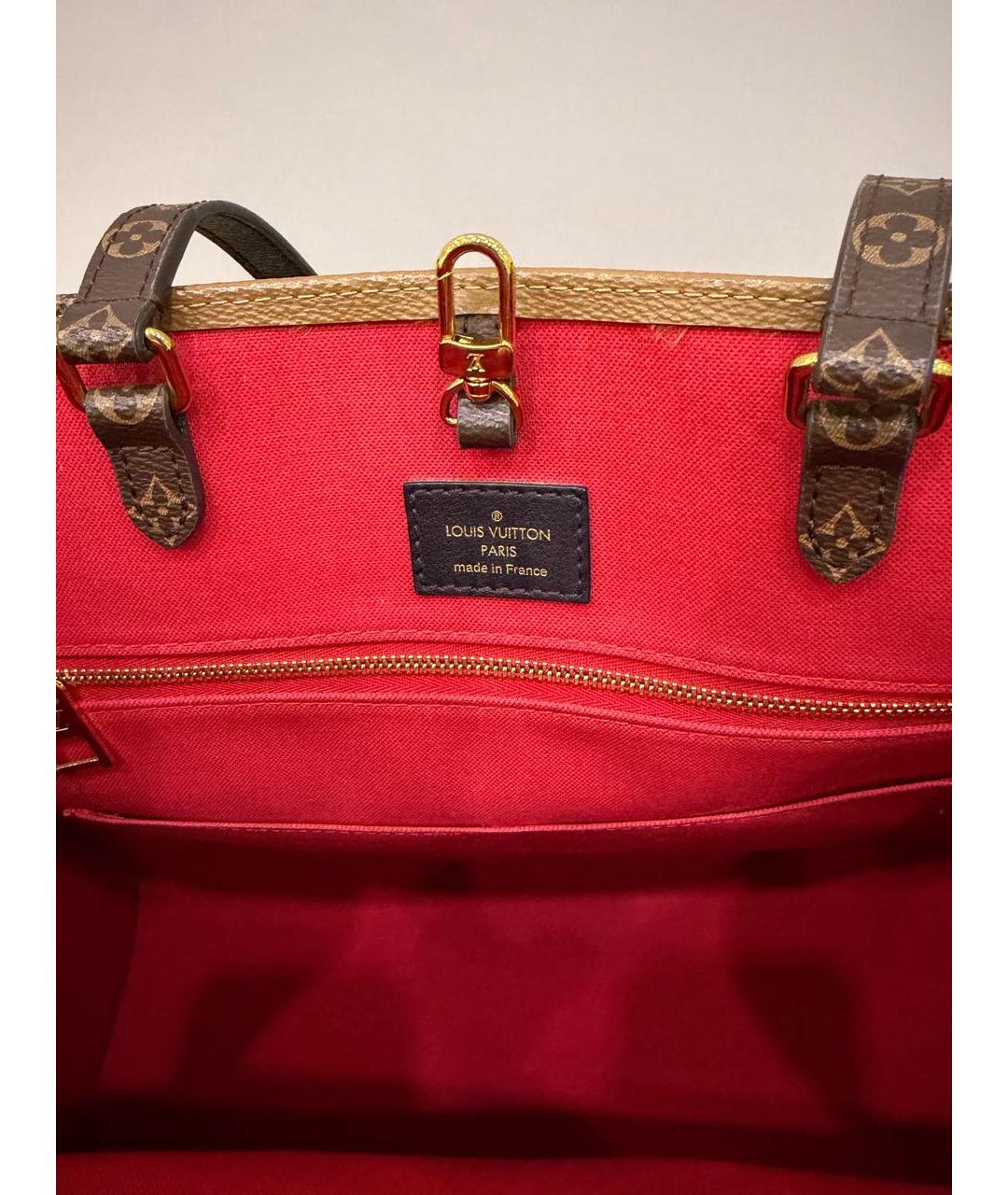 LOUIS VUITTON Коричневая канва сумка тоут, фото 4
