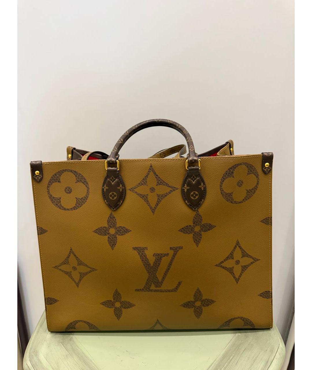 LOUIS VUITTON Коричневая канва сумка тоут, фото 3