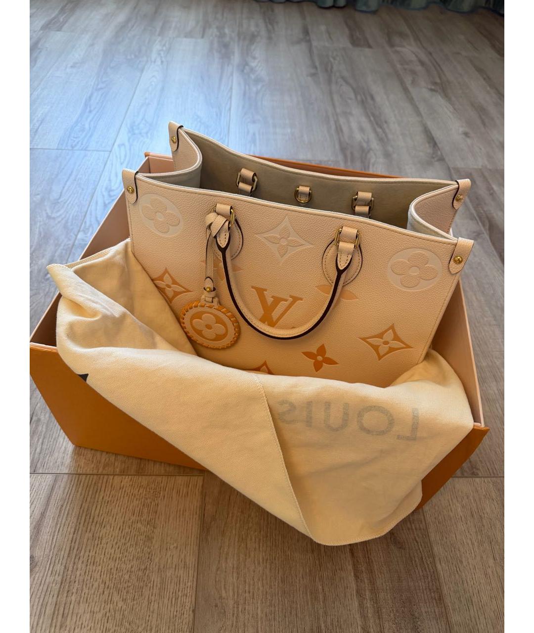 LOUIS VUITTON Розовая кожаная сумка тоут, фото 6
