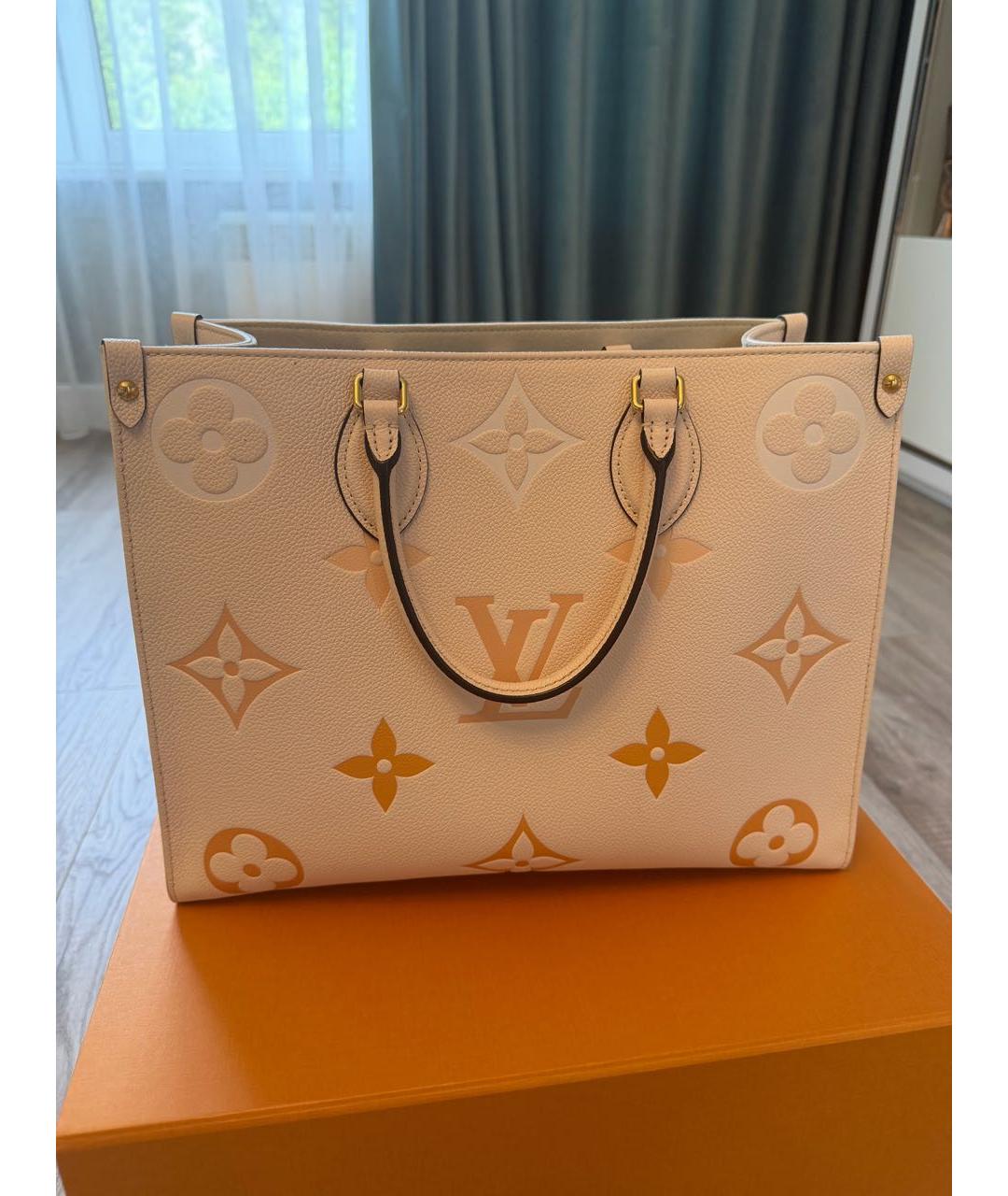 LOUIS VUITTON Розовая кожаная сумка тоут, фото 7