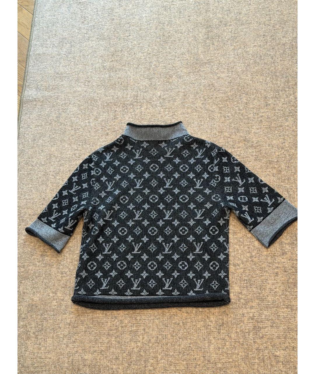 LOUIS VUITTON Антрацитовый шерстяной джемпер / свитер, фото 2