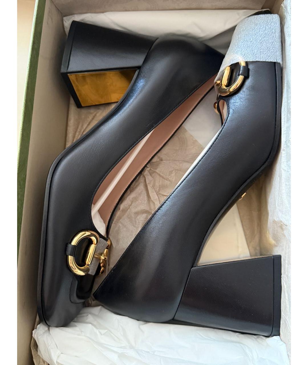 GUCCI Черные кожаные туфли, фото 8