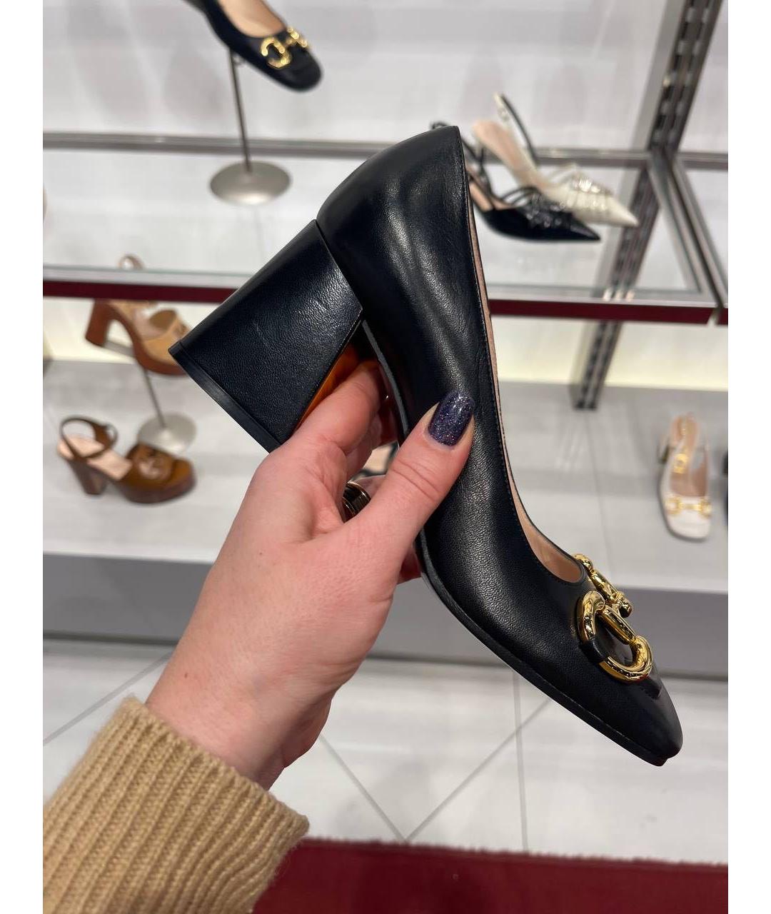 GUCCI Черные кожаные туфли, фото 6