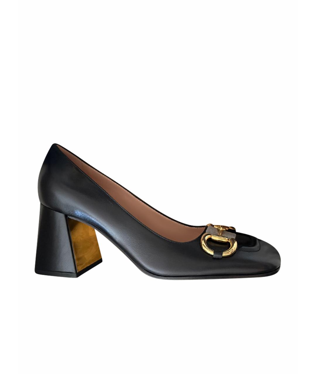GUCCI Черные кожаные туфли, фото 1