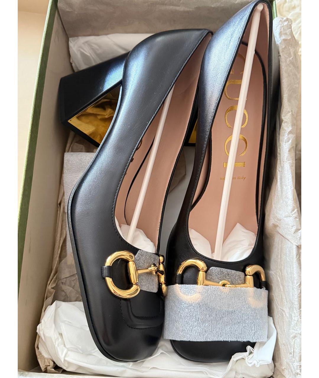 GUCCI Черные кожаные туфли, фото 3