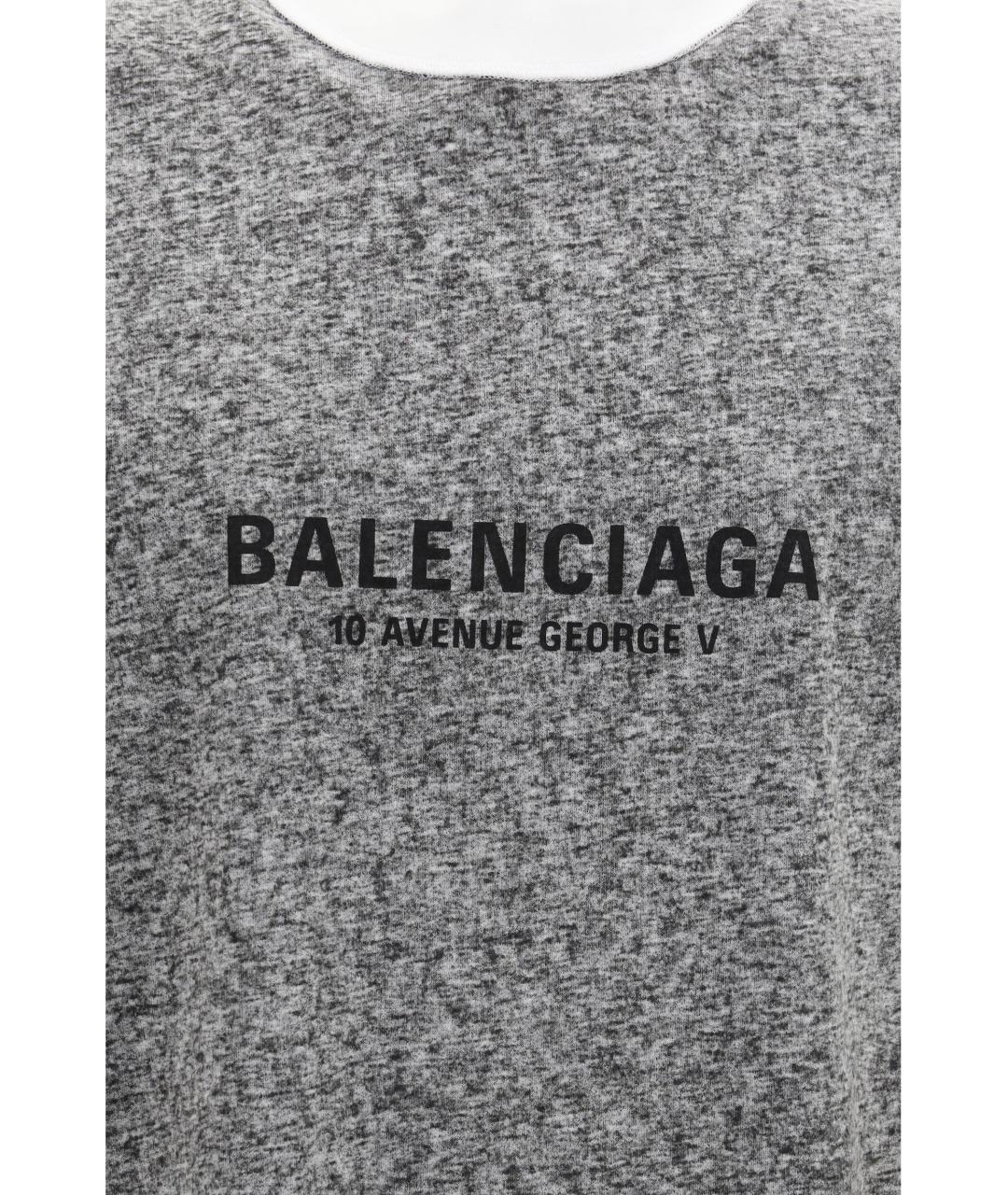 BALENCIAGA Черная хлопковая футболка, фото 3