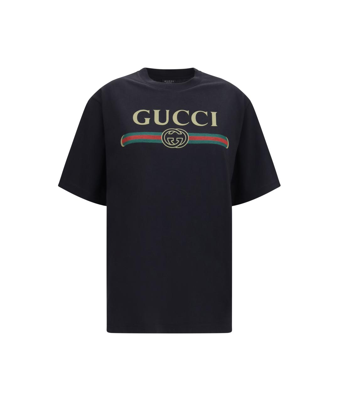 GUCCI Черная хлопковая футболка, фото 1