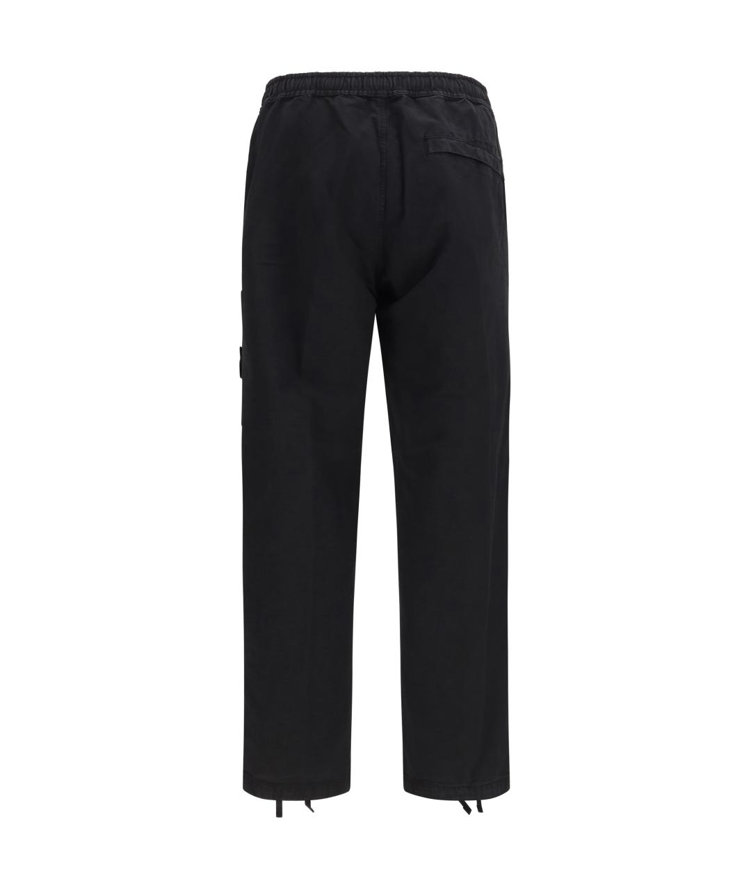 STONE ISLAND Черные хлопковые повседневные брюки, фото 2
