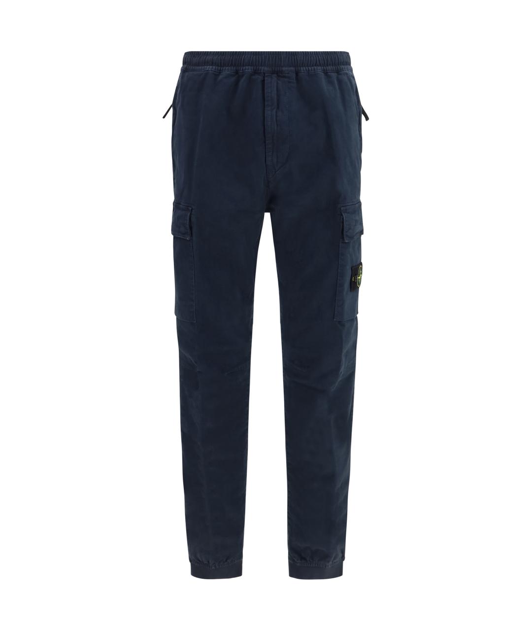 STONE ISLAND Синие хлопковые повседневные брюки, фото 1