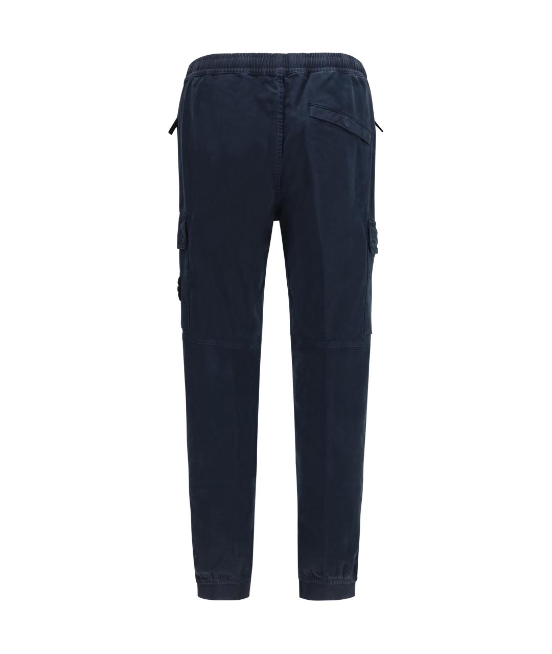 STONE ISLAND Синие хлопковые повседневные брюки, фото 2