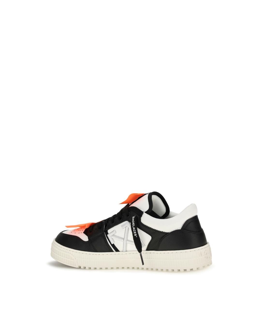 OFF-WHITE Черные кожаные низкие кроссовки / кеды, фото 3