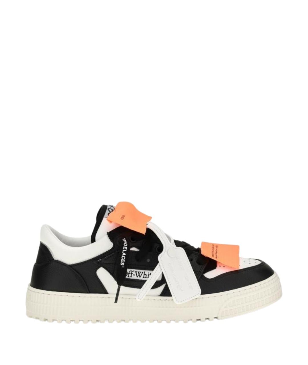 OFF-WHITE Черные кожаные низкие кроссовки / кеды, фото 1